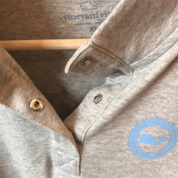 Vineyard Vines 1/4 Gray Snap Button Pullover Size XS - Picture 4 of 10